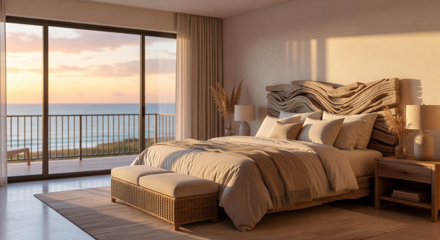 Upscale client consultation scene in a Naples FL interior design studio where a designer presents personalized AI-generated room concepts on a large screen to an engaged couple ultra realistic 8K image
