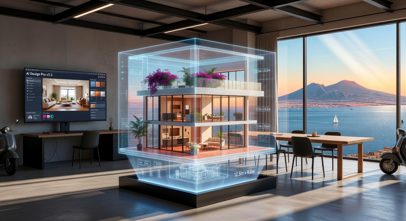 Serene master bedroom in a Naples Florida luxury home with AI generated coastal design featuring a large bed with ocean-inspired headboard soft neutral linens and private balcony overlooking the Gulf at sunrise 8K photorealistic